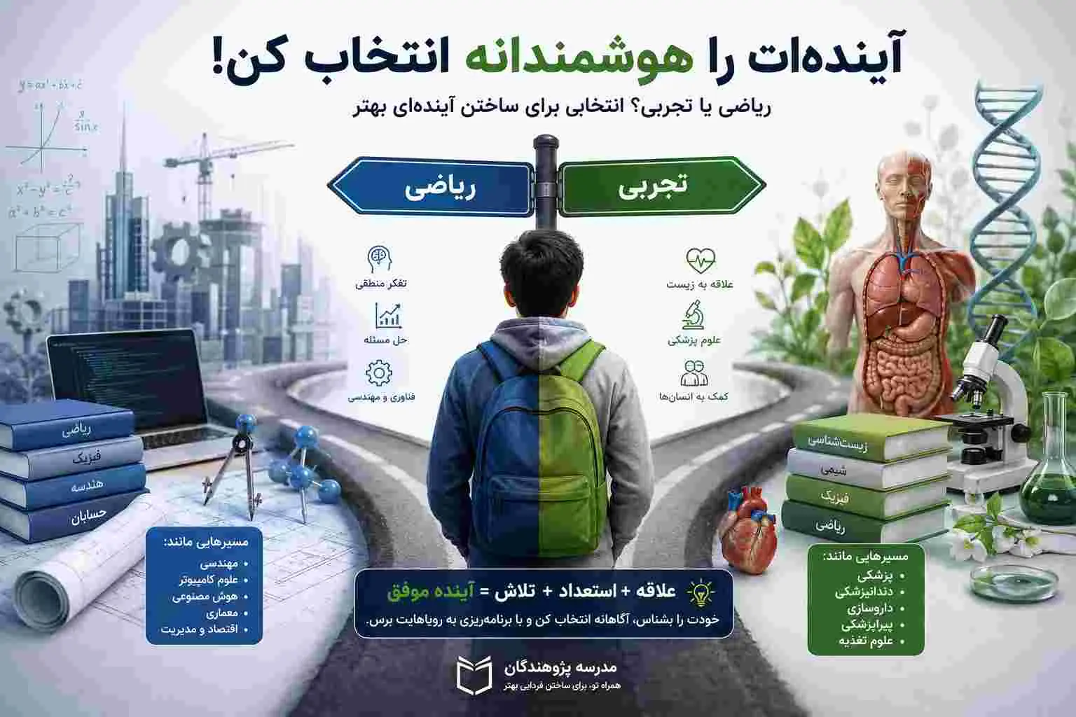 آینده ات را هوشمندانه انتخاب کن !! رشته ریاضی یا تجربی ؟